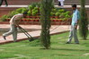 Agra - zahradníci v Taj Mahalu